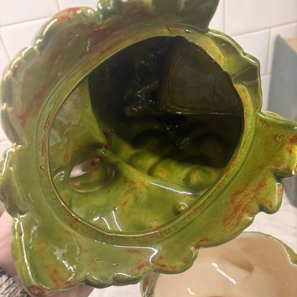 Green‎ Ceramic Rooster Figurine - Picture 4 of 6